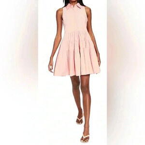 En Saison Coral Poplin Mini Shirt Dress Size XS